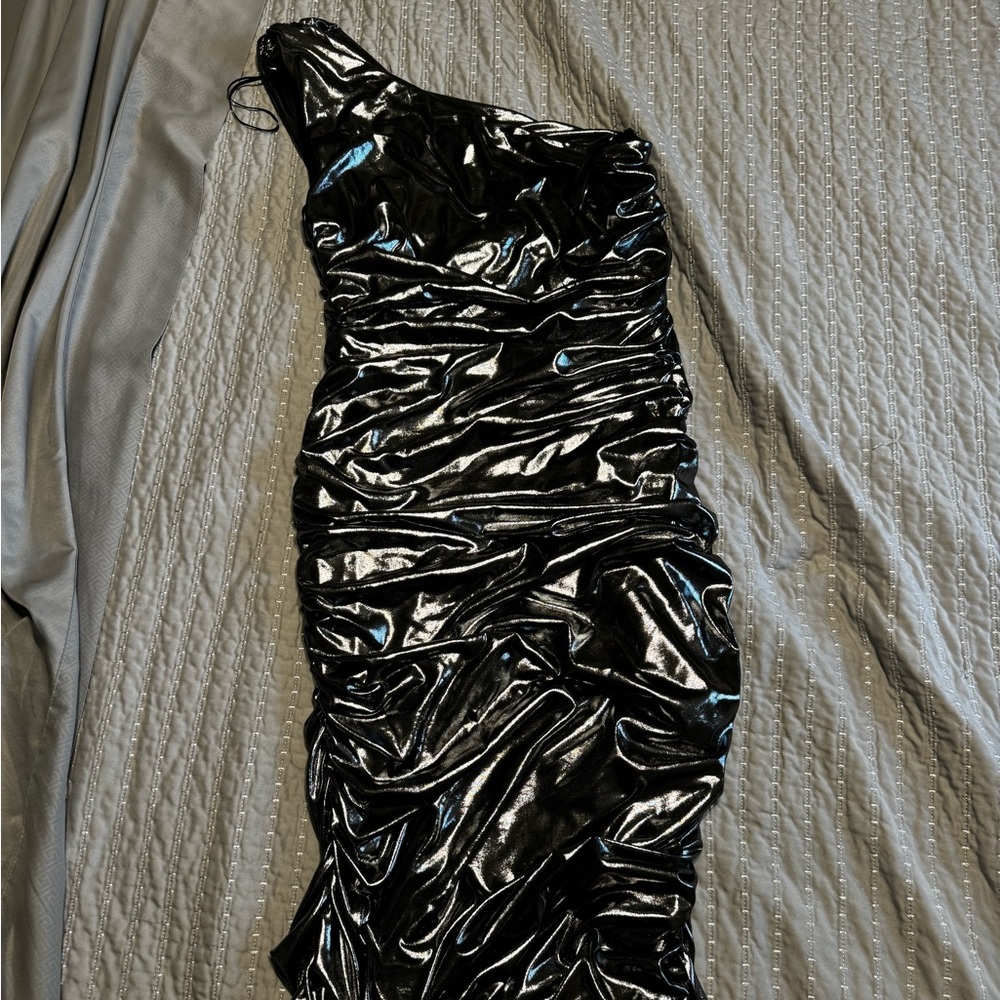 Fashion Nova metallic silver dress